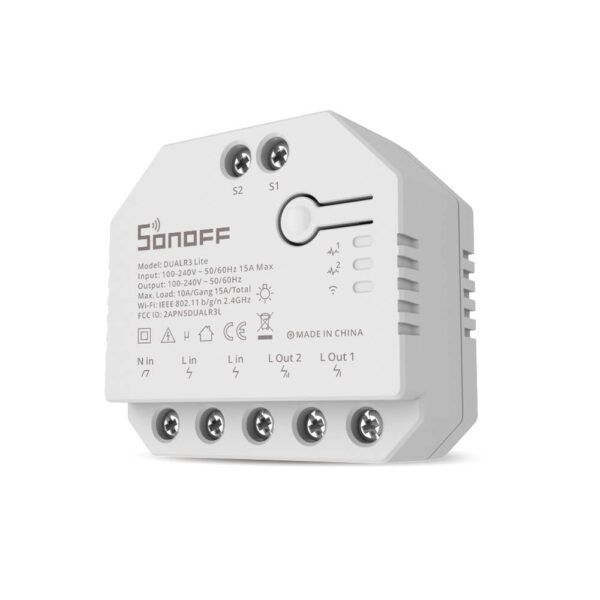 SONOFF DUALR3 Lite - Wi-Fi ρελέ 2 καναλιών με λειτουργία ρολού - Image 2