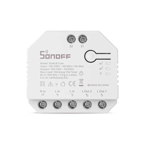 SONOFF DUALR3 Lite - Wi-Fi ρελέ 2 καναλιών με λειτουργία ρολού